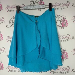 Cover me skirt blue Oring flowy open front cute beach coverup swim skirt